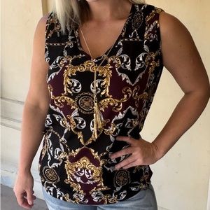Goddess Copper Fleur Sleeveless Blouse